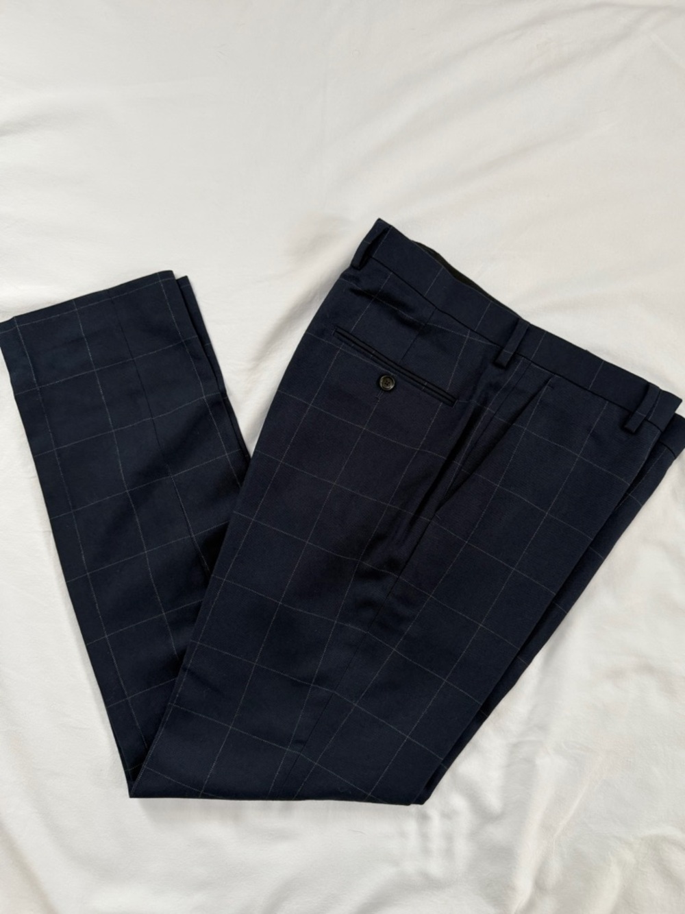 J. Crew Black Windowpane Dress Pants